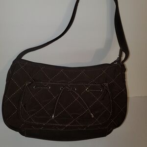 Vera Bradley Dark Brown Quilted Shoulder Bag